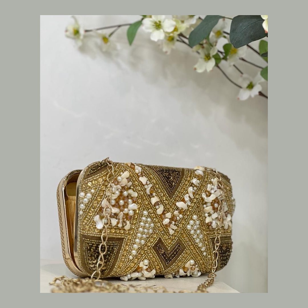 Terracotta Marble Resin Box Clutch with Raw Stone Filigree Detailing