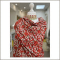 Crimson & Cream All-Over Floral Embroidered Pashmina