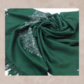 Emerald Green Pashmina Stole with Silver Tilla Corner Work