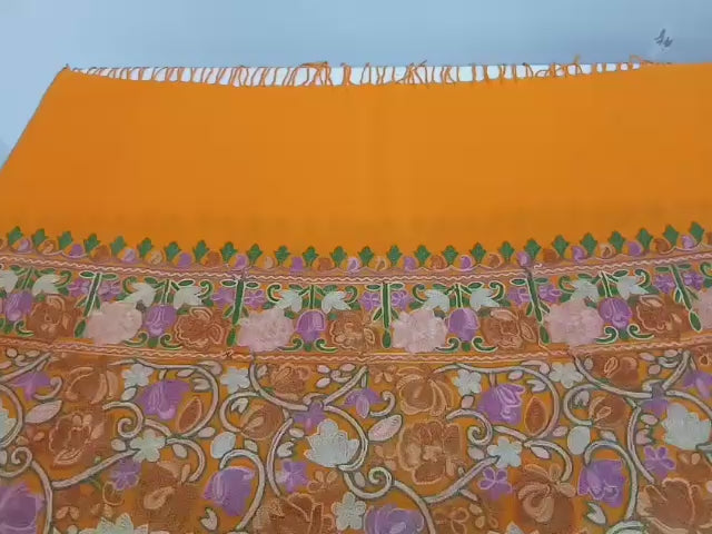 Sunset Garden Kashmiri Embroidered Shawl