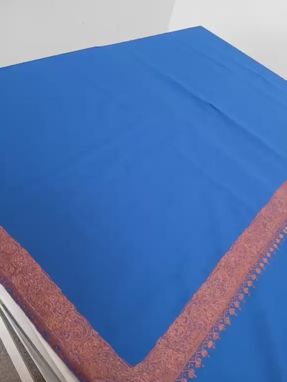 Imperial Blue Luxury Embroidered Shawl