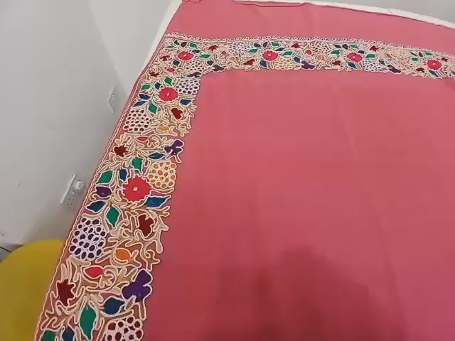 Blush Pink Kashmiri Floral Embroidered Shawl
