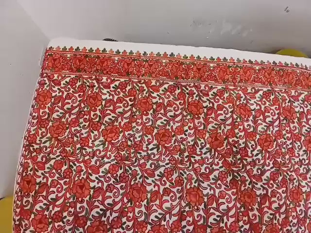 Crimson Vine Embroidered Kashmiri Shawl